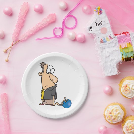 Assiettes En Carton Funny Sad Bowler caractère avec Bowling Ball (Fête)