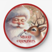 Assiettes En Carton Funny Santa Claus Cartoon Holiday Party Paper (Devant)