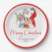 Assiettes En Carton Funny Santa Claus Chic Holiday Dinner Party Plates (Devant)