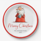 Assiettes En Carton Funny Santa Claus Minimalist Holiday Tableware (Devant)