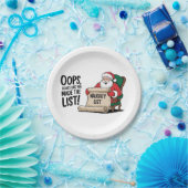 Assiettes En Carton Funny Santa Claus Naughty List Design de Noël (Fête)