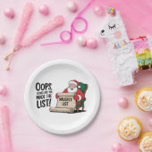 Assiettes En Carton Funny Santa Claus Naughty List Design de Noël (Fête)