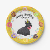 Assiettes En Carton Funny Scottish Terrier Dog Donuts fête d'anniversa (Devant)
