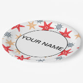 Assiettes En Carton Funny Seastars Et Steerwheel Motif (Angle)