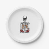 Assiettes En Carton Funny Skeleton Citrouille Fall (Devant)