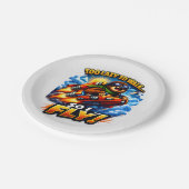 Assiettes En Carton Funny Sloth Rocket Meme, Too Lazy to Walk So I Fly (Angle)