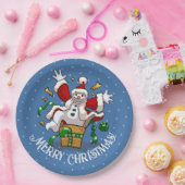 Assiettes En Carton Funny Snowman Merry Christmas Surprise Cartoon (Fête)