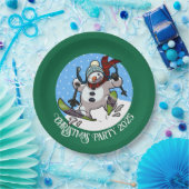 Assiettes En Carton Funny Snowman Ski fête de Noël Année Cartoon (Fête)