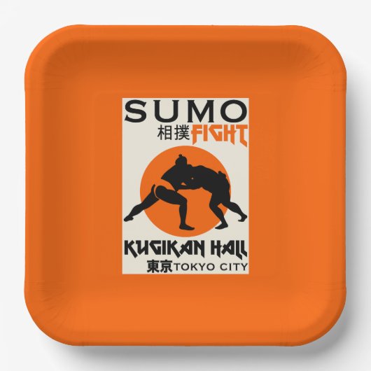 Assiettes En Carton Funny Sumo Wrestler (Recto)