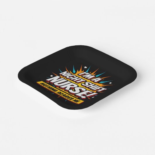 Assiettes En Carton Funny Superhero nuit Shift Infirmière Appréciation (Angulaire)