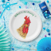 Assiettes En Carton Funny Surprised Curious Rooster (Fête)