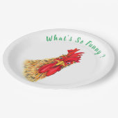 Assiettes En Carton Funny Surprised Curious Rooster (Angle)