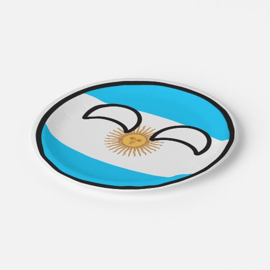 Assiettes En Carton Funny Trending Geeky Argentine Countryball (Angle)