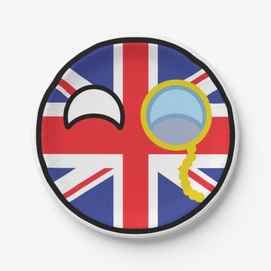 Assiettes En Carton Funny Trending Geeky Royaume-Uni Countryball (Devant)