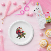 Assiettes En Carton Funny Turtle Christmas Santa Riding Sea Turtle Xma (Fête)