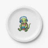 Assiettes En Carton Funny Turtle Gamer Gaming Turtles Video Game (1) (Devant)