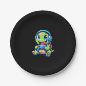 Assiettes En Carton Funny Turtle Gamer Gaming Turtles Video Game (1) (Devant)