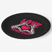 Assiettes En Carton Funny Valentines Day Skeleton Heart Mains (Angle)