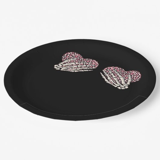 Assiettes En Carton Funny Valentines Jour Squelette Mains Coeurs Fille (Angle)