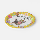 Assiettes En Carton Funny Yorkshire Terrier Dog Donuts fête d'annivers (Angle)