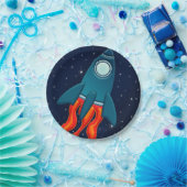 Assiettes En Carton Fusée spatiale mignonne et conception d'espace ext (Fête)