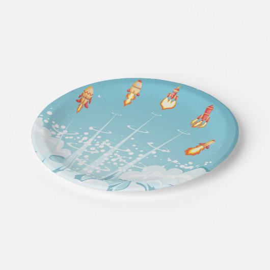 Assiettes En Carton Fusées spatiales éteintes (Angle)