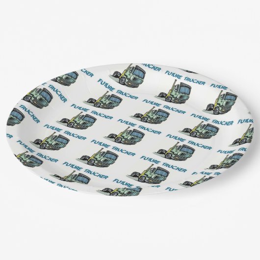 Assiettes En Carton Future Trucker (Angle)