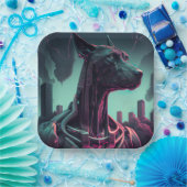 Assiettes En Carton Futuriste Grande Danse Le compagnon robotique (Fête)