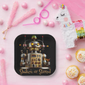 Assiettes En Carton Futuristic Robot Bartender "Shaken or Stirred" (Fête)