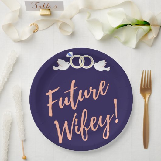 Assiettes En Carton Futurs Inséparables Wifey (Mariage)