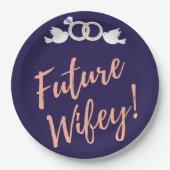 Assiettes En Carton Futurs Inséparables Wifey (Devant)