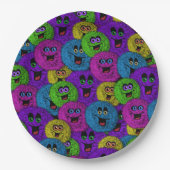 Assiettes En Carton Fuzzles conviviaux Créatures mignonnes Plaques en (Devant)