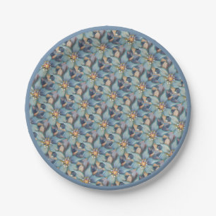 Assiettes En Carton G Creation Bureau fleur bleue