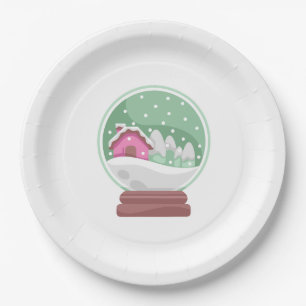 Assiettes En Carton G Globe des neiges