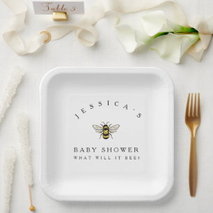 Assiettes En Carton Gaffez le thème de baby shower d'abeille