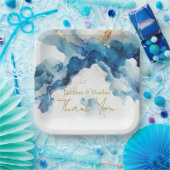 Assiettes En Carton Gala des rêves de marbre AZURE (Fête)