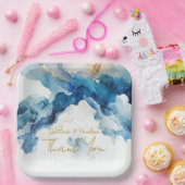 Assiettes En Carton Gala des rêves de marbre AZURE (Fête)