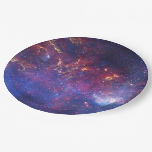 Assiettes En Carton Galaxie brillante dans l'espace (Angle)