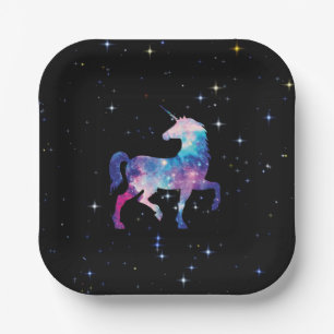 Assiettes En Carton Galaxie magique Unicorne
