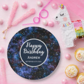 Assiettes En Carton Galaxies colorées, étoiles et planètes (Fête)