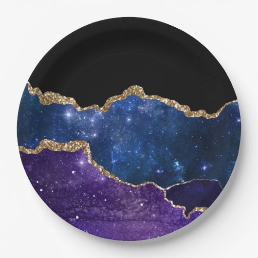 Assiettes En Carton Galaxy Agate Series (Devant)