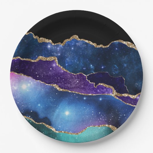 Assiettes En Carton Galaxy Agate Series Design (Devant)
