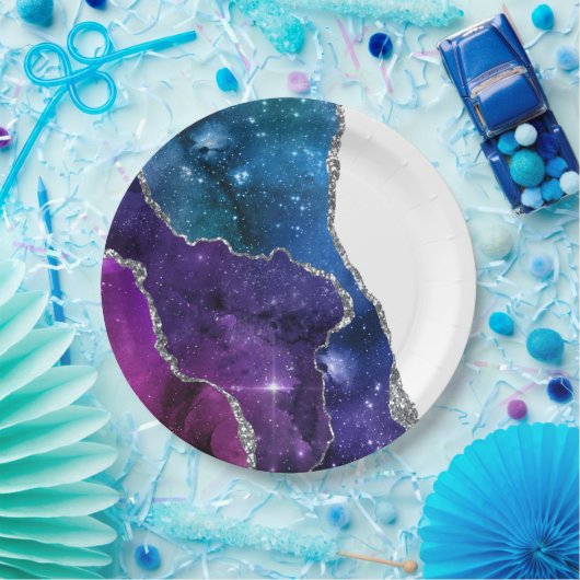 Assiettes En Carton Galaxy Agate Series Design 23 (Fête)