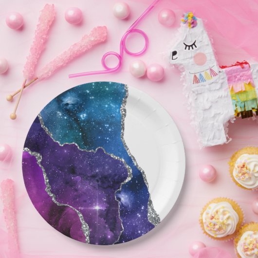 Assiettes En Carton Galaxy Agate Series Design 23 (Fête)