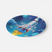 Assiettes En Carton Galaxy Astronaut Navette spatiale Rocketship Anniv (Angle)