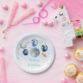 Assiettes En Carton Galaxy Blue Gold Espace extra-atmosphérique Annive (Fête)