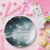 Assiettes En Carton Galaxy Custom Blue Gold Stars Mariage (Fête)