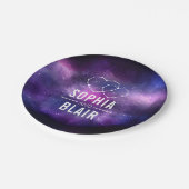 Assiettes En Carton Galaxy Hearts Constellation Mariage Personnalisé (Angle)