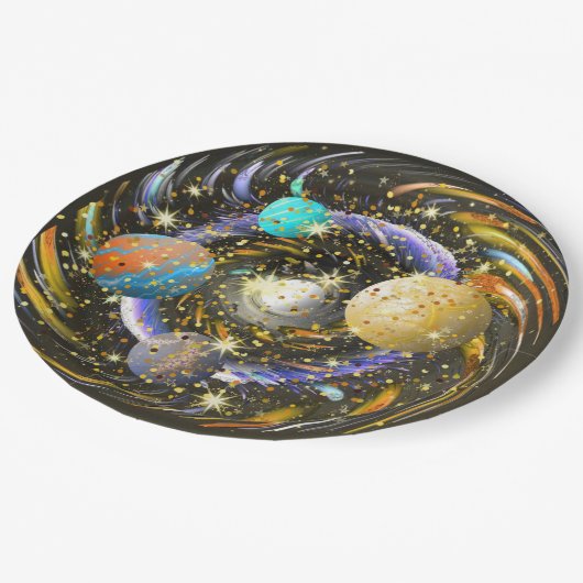 Assiettes En Carton Galaxy Kovarellah (Angle)