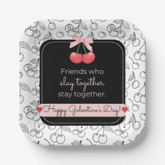 Assiettes En Carton Galentine's Day 7" Plaques : Les amis qui jettent
